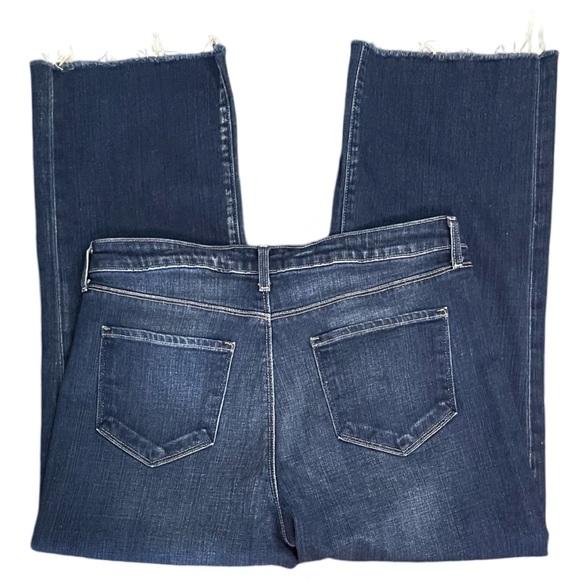 L'AGENCE Wanda Wide Leg High Rise Crop Uncut Hem Frisco Indigo Blue Wash Size 30 - Picture 6 of 11